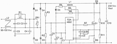 Figure 1. Without power factor correction, capacitor C2 is exposed to high current pulses at the input